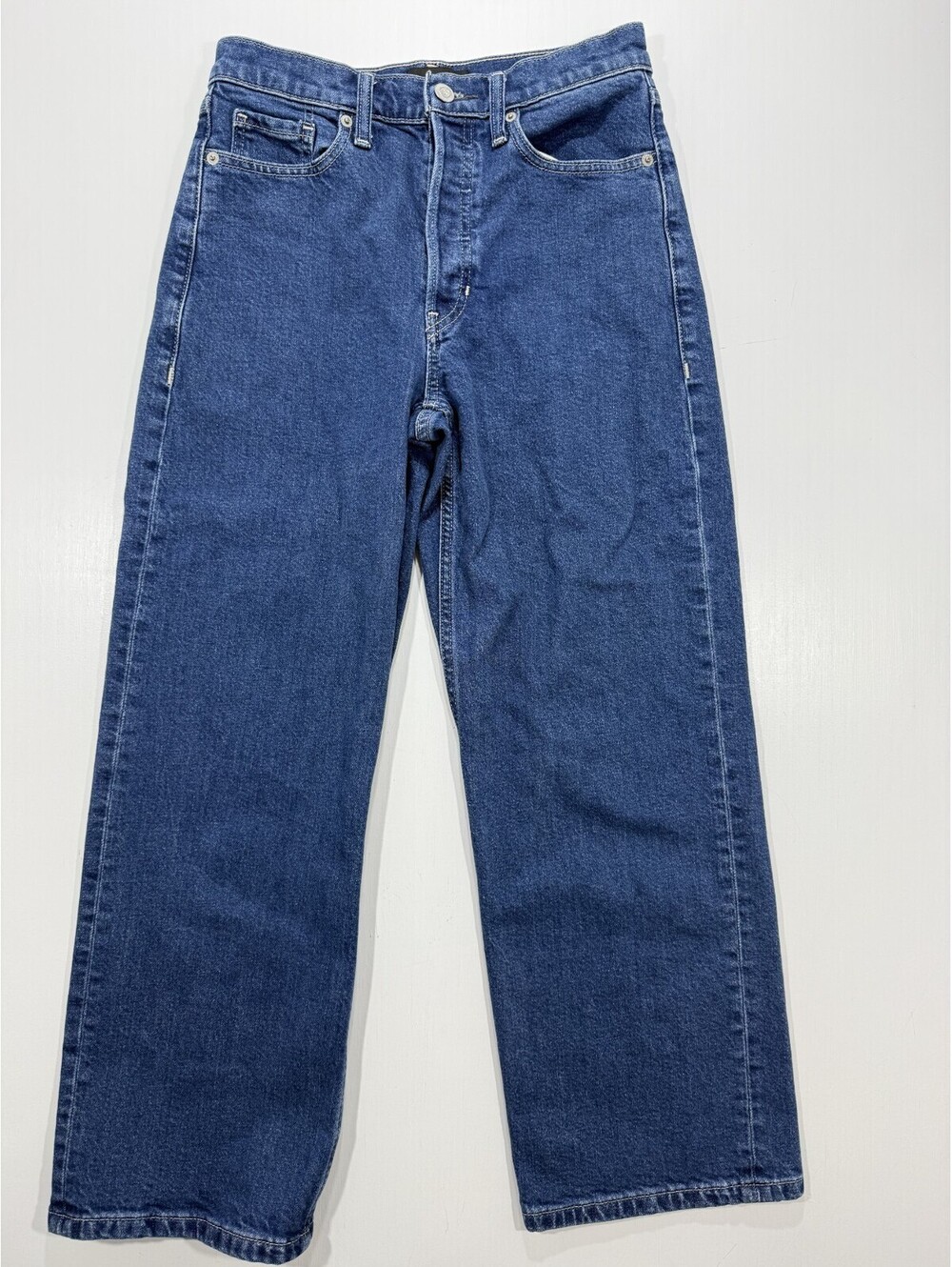 Banana Republic BR Womens Jeans 27 Blue Button Fly Wide Leg Made Macau